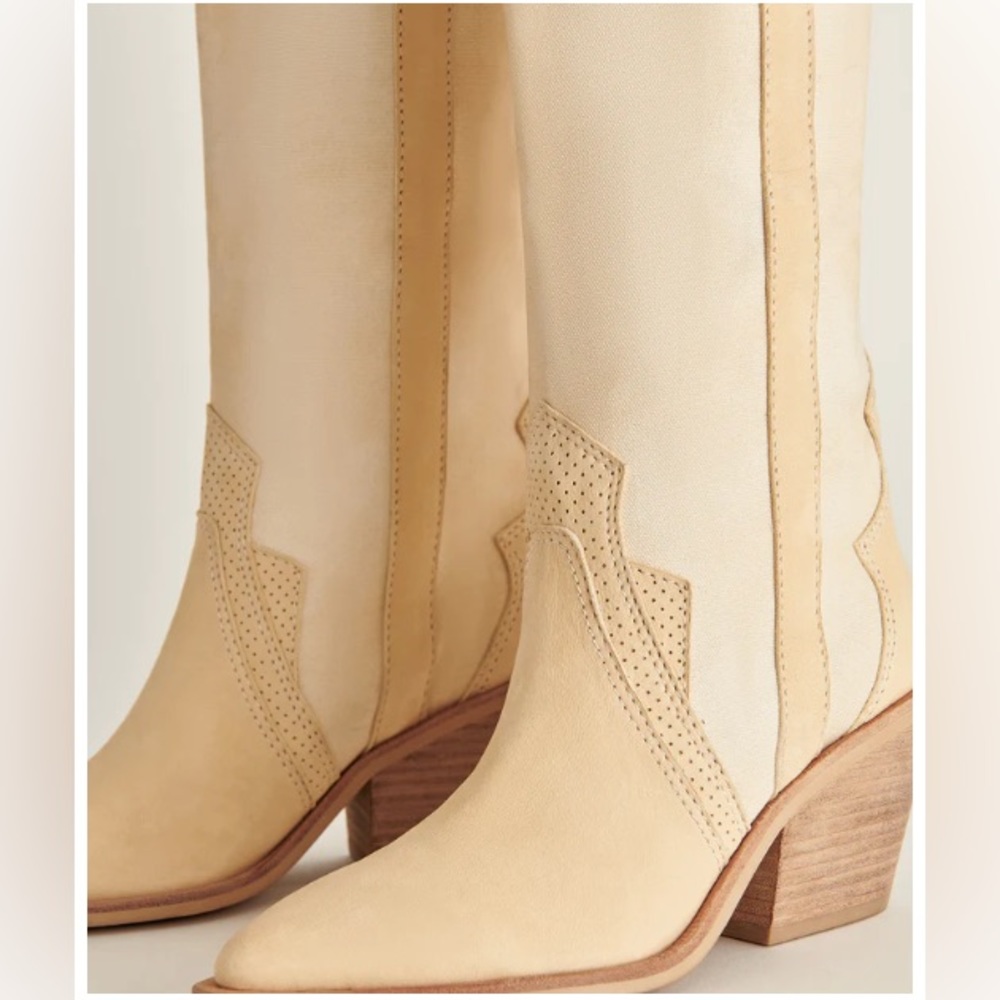 DOLCE VITA - NAVENE BOOTS; VANILLA NUBUCK